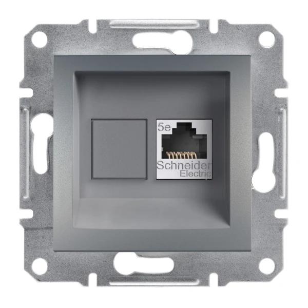 Розетка комп'ютерна RJ45 STP КАТ. 5Е ASFORA сталь Schneider Electric (EPH5000162)