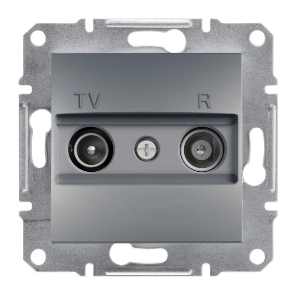 TV/R Розетка 8dB прохідний ASFORA сталь Schneider Electric (EPH3300362)