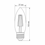 LED лампа VIDEX Filament C37FA 4W E27 2200K бронза - Зображення 3