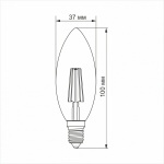 LED лампа VIDEX Filament C37FD 4W E14 4100K дімерна - Зображення 3