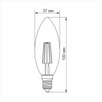 LED лампа VIDEX Filament C37FD 4W E14 4100K дімерна - Зображення 3