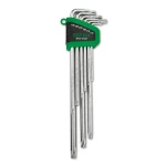 Набір ключів Г-обр. TORX T10-T50 9од. супердовгих з отвором (GAAL0919) TOPTUL GSN-09ET