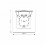 Розетка одинарна з заземленням і кришкою біла TITANUM STANDARD - Зображення 4