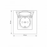 Розетка одинарна з заземленням і кришкою біла TITANUM STANDARD - Зображення 4
