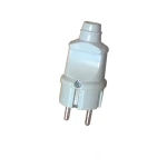 Вилка із заземленням пряма (біла) - Зображення 2