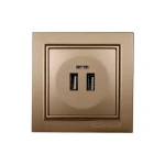 Розетка USB Enzo (витончене золото)