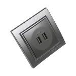 Розетка USB підвійна Enzo (срібний камінь) - Зображення 2