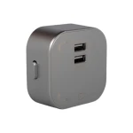 Підвійна USB розетка трекова (срібло) - Зображення 2
