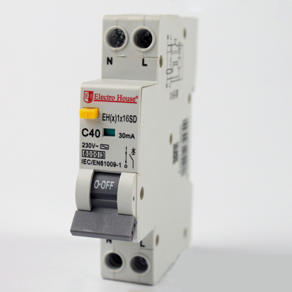 Діфавтомат 16A 1P + N (1 модуль) 6кА
