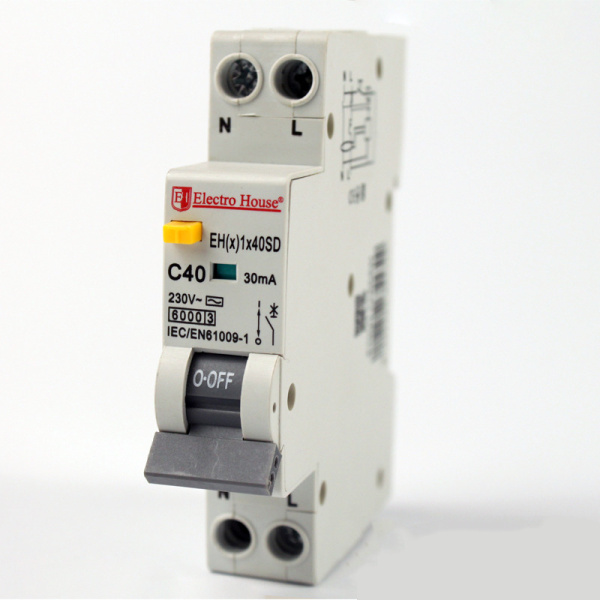 Діфавтомат 40A 1P + N (1 модуль) 6кА