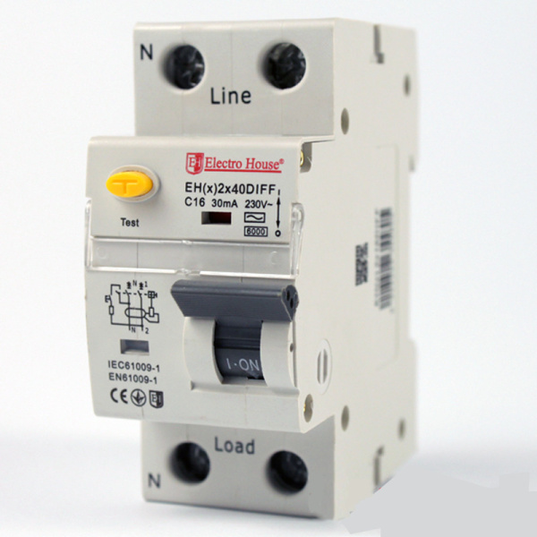 Діфавтомат 40A 1P + N (2 модулі) 6кА