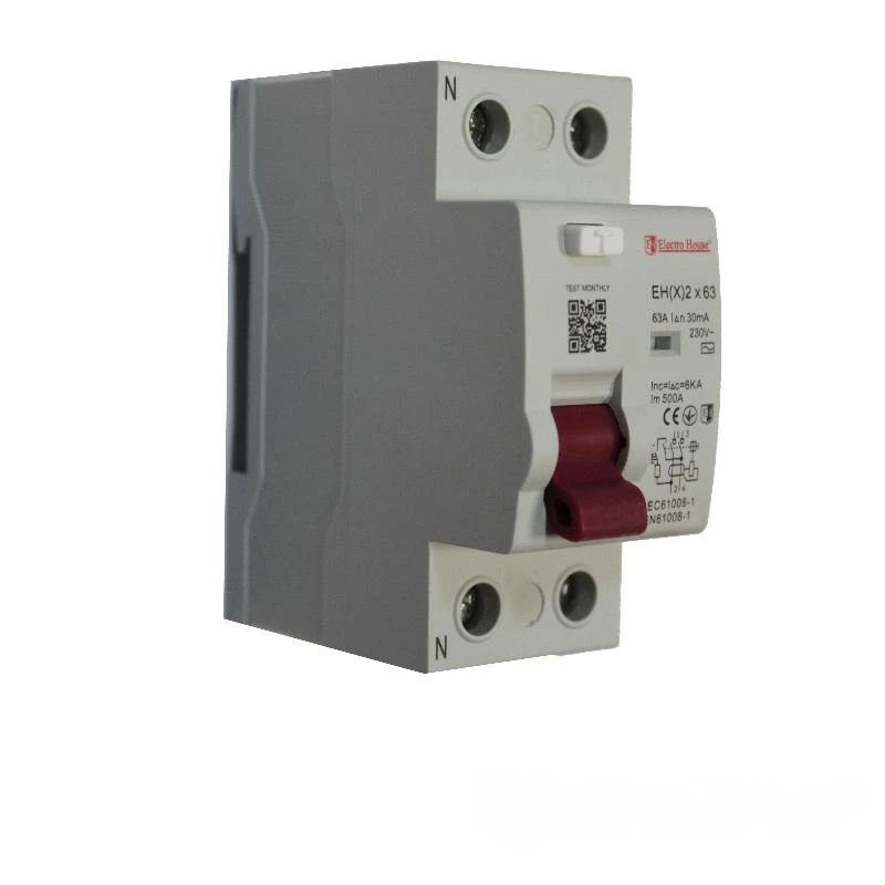 EHx2x63.jpg Пристрій захисного відключення RCC B EH(X) 2x63 2P 63A 30mA - Зображення 1