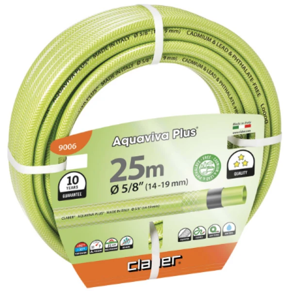 Claber Шланг поливальний 5/8", 25м Aquaviva Plus, салатовий