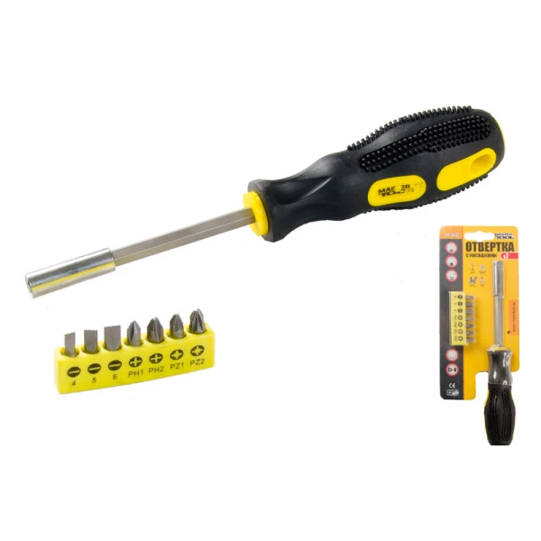 Викрутка магнітна MASTERTOOL 250 мм 7-В-1  PH1- 2/SL4-5-6/PZ1-2 25 мм 40-0142