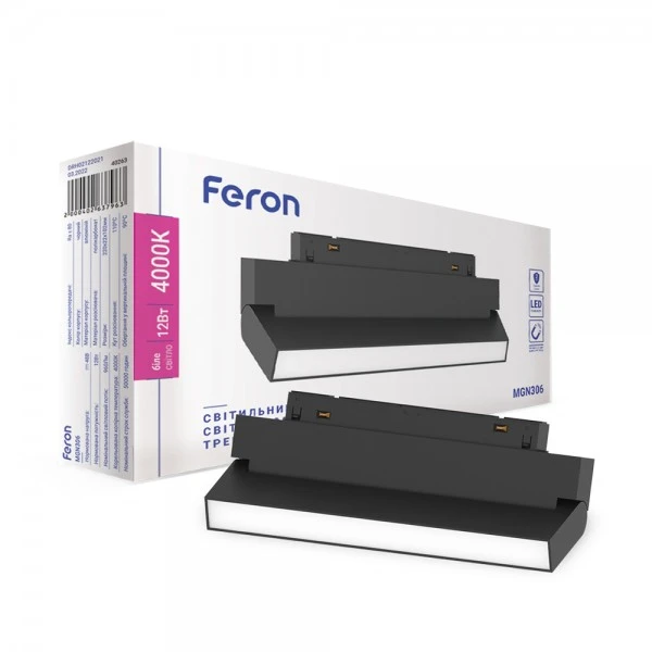 Магнітний трековий світильник Feron MGN306 12W 4000К