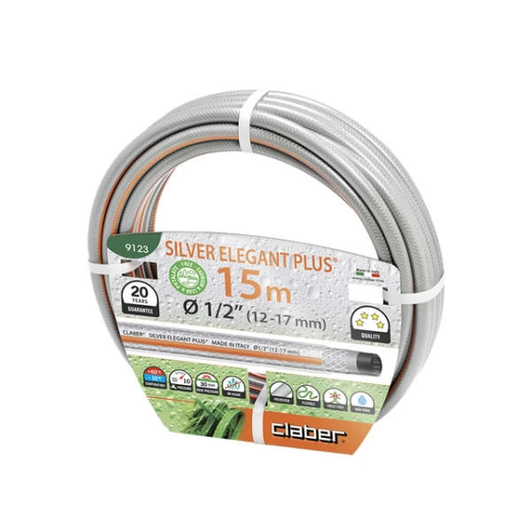 Claber Шланг поливальний 1/2" 15 м Silver Elegant Plus
