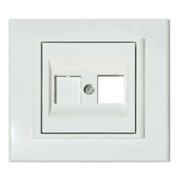 Розетка комп'ютерна без конекторів біла MINA