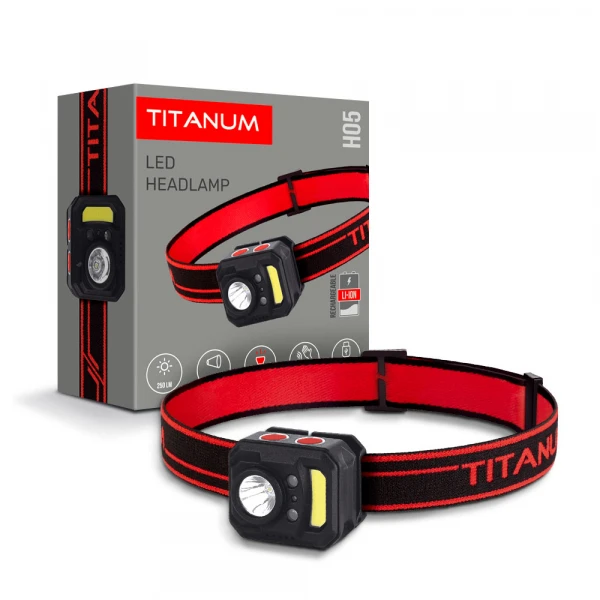 Налобний світлодіодний ліхтарик TITANUM TLF-H05 250Lm 6500K