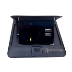 Розетка для підлоги врізна  Чорний 16 А  + 2 USB 2,1 А IP44 - Зображення 2