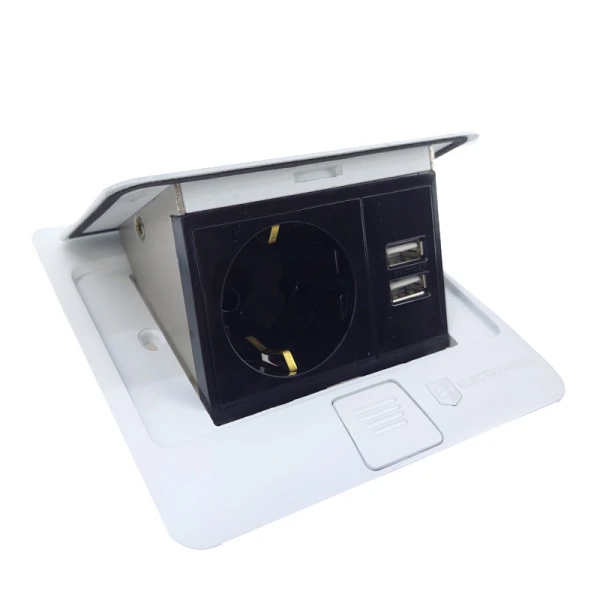 Розетка для підлоги врізна  Білий 16 А  + 2 USB 2,1 А IP44
