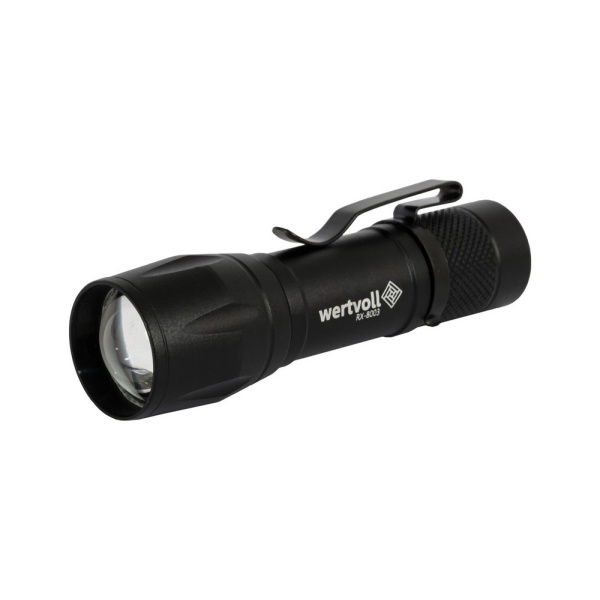 Ліхтар з регулюванням фокусу WERTVOLL 3 режими LED/COB LED Li-ion 800 mAh/t 8000 K/100 lum AL 91х26 мм RX-8003