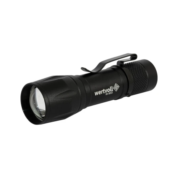 Ліхтар з регулюванням фокусу WERTVOLL 3 режими LED/COB LED Li-ion 800 mAh/t 8000 K/100 lum AL 91х26 мм RX-8003