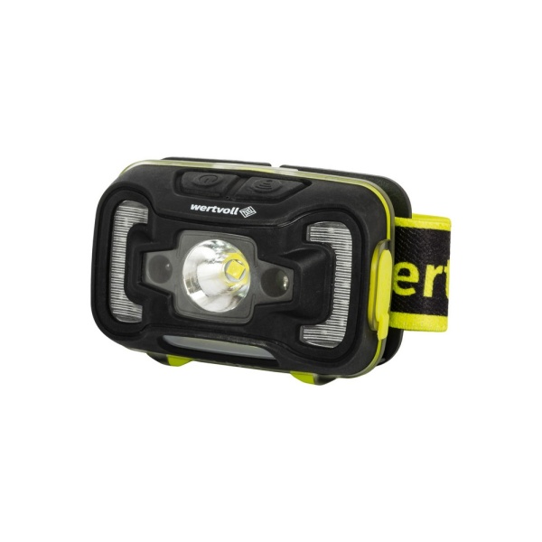Ліхтар налобний WERTVOLL 6 режимів датчик руху СREE LED/RED LED/COB LED IP65 Li-pol 1800 mAh/t 6500 K/260 lum ABS 70х46х38 мм RX-8015