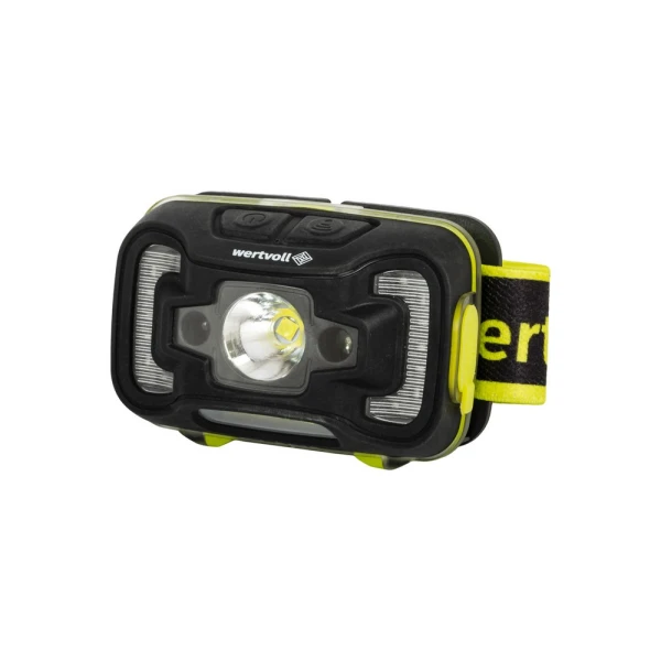 Ліхтар налобний WERTVOLL 6 режимів датчик руху СREE LED/RED LED/COB LED IP65 Li-pol 1800 mAh/t 6500 K/260 lum ABS 70х46х38 мм RX-8015