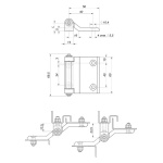 Дверна накладна петля RZ 3030-210 - Зображення 2
