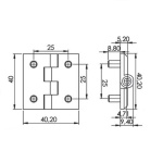 Петля дверна шарнірна RZ 424-V3, 40х40 мм - Зображення 3