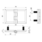 Петля листова хромована RZ 427-V3 - Зображення 3