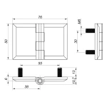 Петля листова хромована RZ 427-V3 - Зображення 3