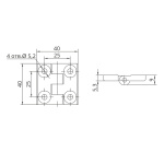 Петля меблева накладна RZ H1040.2.2.1, 40х40 мм - Зображення 4