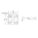 Петля меблева накладна RZ H1040.2.2.1, 40х40 мм - Зображення 4