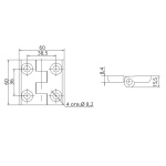 Петля накладна 60х60 мм RZ H1060.1.2.1, метал, чорна - Зображення 3