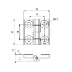 Петля накладна пластикова RZ 418-3-V1, 30х30 мм - Зображення 2