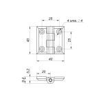 Петля накладна RZ 424-V1, 40х40 мм - Зображення 2