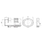 PG63 гермоввод, IP68, RZ, пластик, сірий - Зображення 3