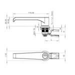 Ручка замок L-подібна RZ 1205-203-226 - Зображення 2