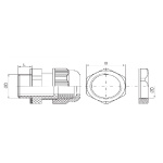 Ввод кабельний пластиковий PG25 RZ, сірий, з контргайкою - Зображення 3