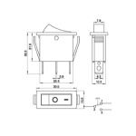 Вимикач кнопковий прямокутний RZ KCD3-A301N - Зображення 3