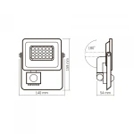 LED прожектор VIDEX F2e 10W 900Lm 5000K 220V з датчиком руху та освітленості - Зображення 5