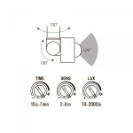 LED прожектор VIDEX F2e 10W 900Lm 5000K 220V з датчиком руху та освітленості - Зображення 6
