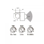 LED прожектор VIDEX F2e 10W 900Lm 5000K 220V з датчиком руху та освітленості - Зображення 6