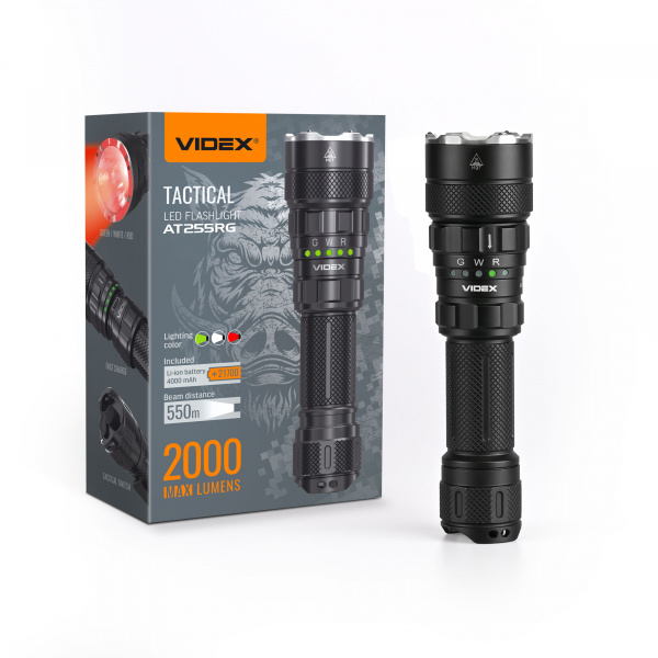 Тактичний світлодіодний ліхтарик VIDEX VLF-AT255RG 2000Lm 5000K