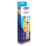 Мережевий фільтр-подовжувач "SVITTEX" 5.0 м 10А 220В.- 2*USB 5V 2.1 A. - Зображення 2