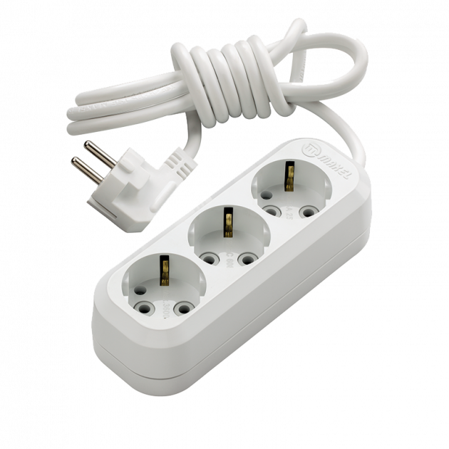 313396843-1.png Подовжувач Makel 3гн.,5м, з з/к, біл. - Зображення 1