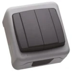 Вимикач 2-клавішний Makel Nemliyer Plus IP55 сірий 36064003