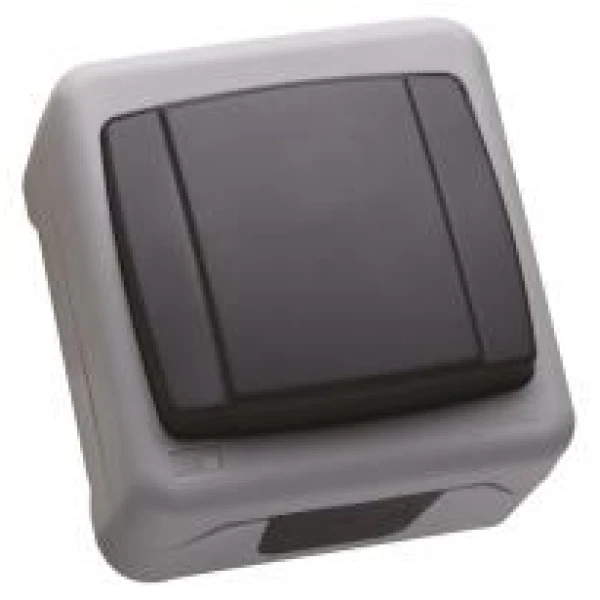 Перемикач прохідний Makel Nemliyer Plus IP55 сірий 36064020