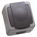 Розетка з заземленням та кришкою Makel Nemliyer Plus IP55 сірий 36064029